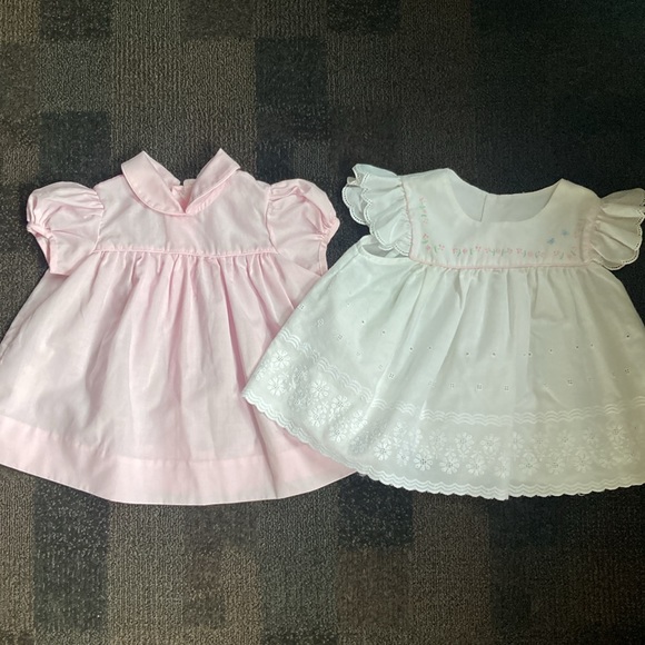 Vintage 90’s Summer Baby Dress 2-piece Pink with White Pinafore 6-9 months Y2K - Picture 6 of 8
